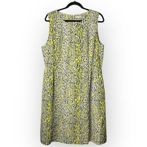 Gap Sleeveless Grey & Neon Leopard Dress 16
